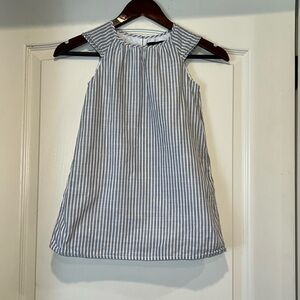 Girl’s Cotton Gray & White Striped Dress